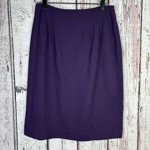 Danielle Martin Vintage 1980s-90s Wool‎ Straight Skirt Purple Fully Lined Size 6